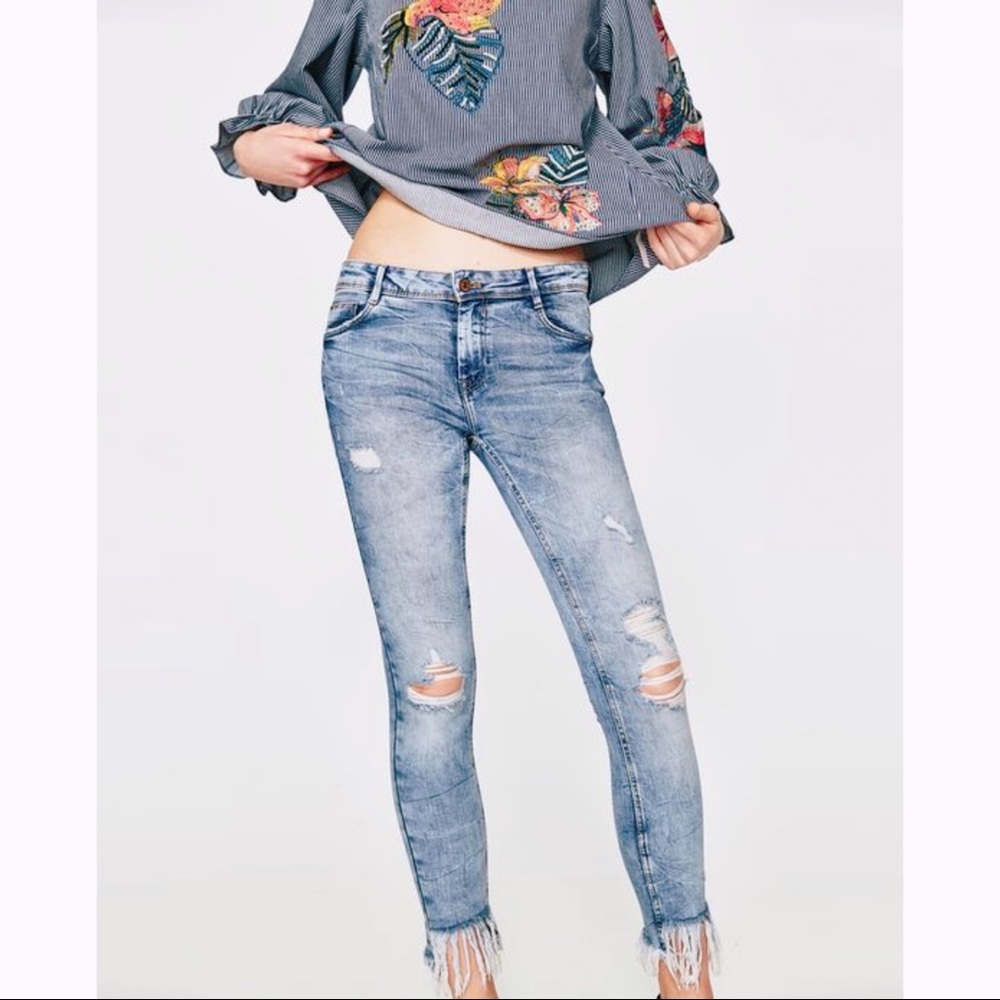 Zara Low Rise Skinny Fit Power Stretch Jeans